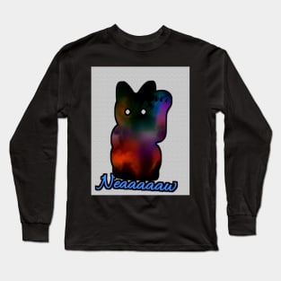 Cat with neaww text Long Sleeve T-Shirt